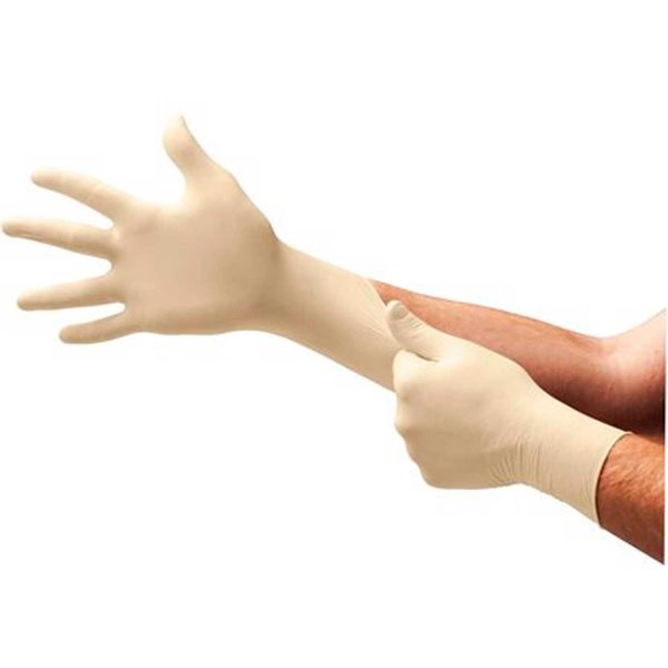 Ansell TouchNTuff 69-318, Latex Disposable Gloves, 5 Palm, Latex, Powder-Free, XL, 100 PK, Beige 693180XL